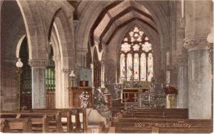 A postcard view of St Mary's, Abberley, sent by Audrey to her friend Betty in August 1944.